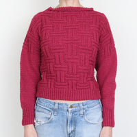 Raspberry Hand-knit Sweater