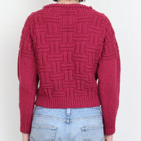 Raspberry Hand-knit Sweater