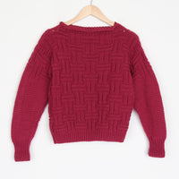 Raspberry Hand-knit Sweater