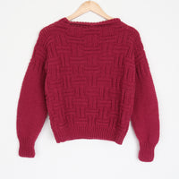 Raspberry Hand-knit Sweater