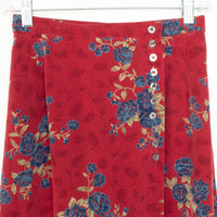 Silk Floral Midi Skirt