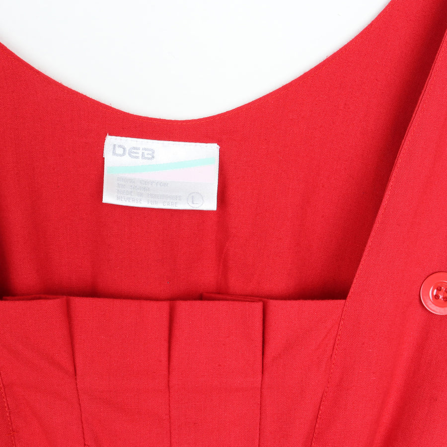 80s Red Crop Jumpsuit