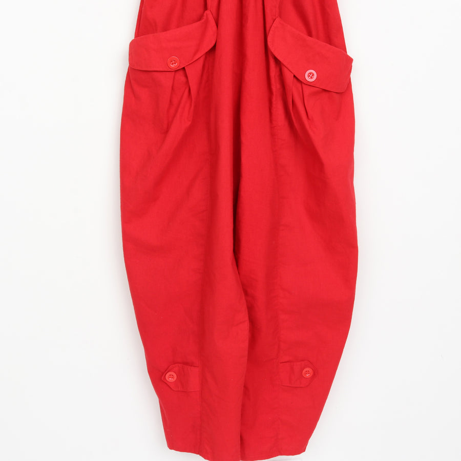 80s Red Crop Jumpsuit
