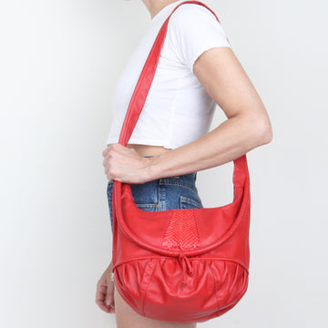 80s Red Leather Bag