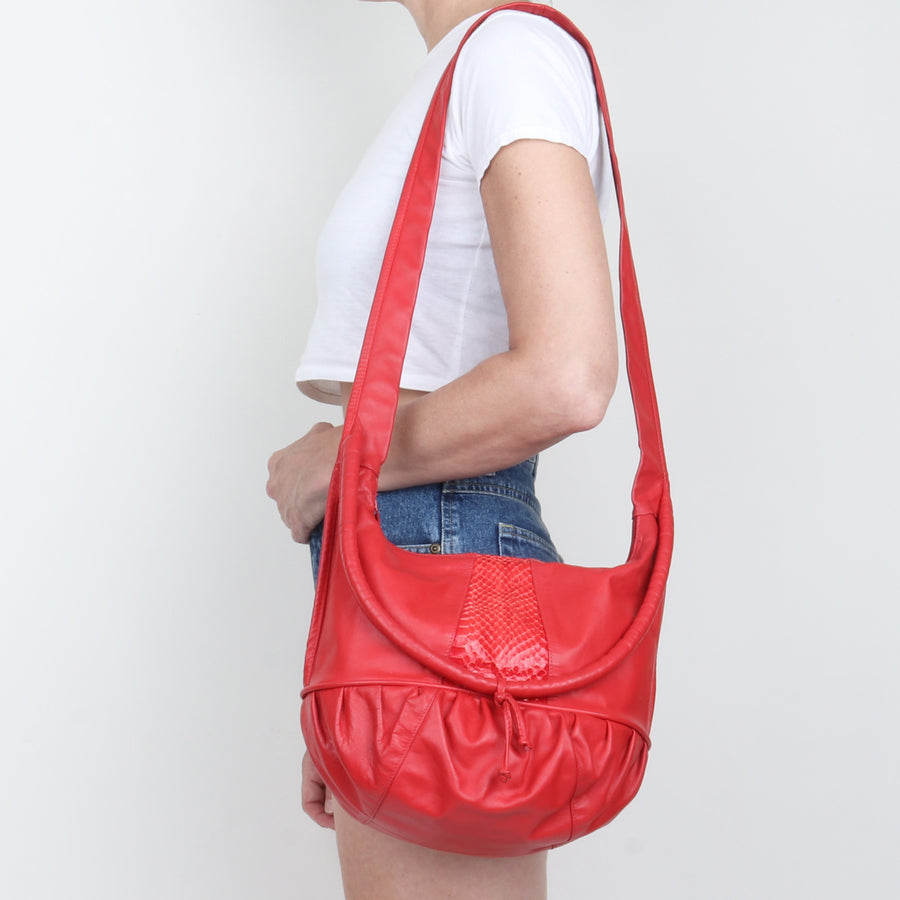80s Red Leather Bag