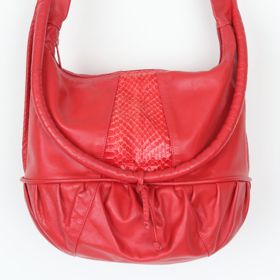 80s Red Leather Bag