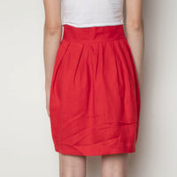 Red Linen Wrap Skirt S/M