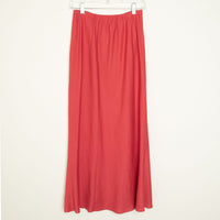 Red Linen Maxi Skirt