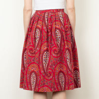 Paisley Cotton Midi Skirt