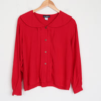Red Peter Pan Collar Blouse