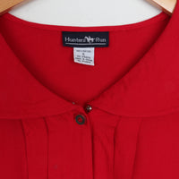 Red Peter Pan Collar Blouse