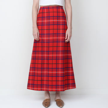 70s Plaid Maxi Skirt