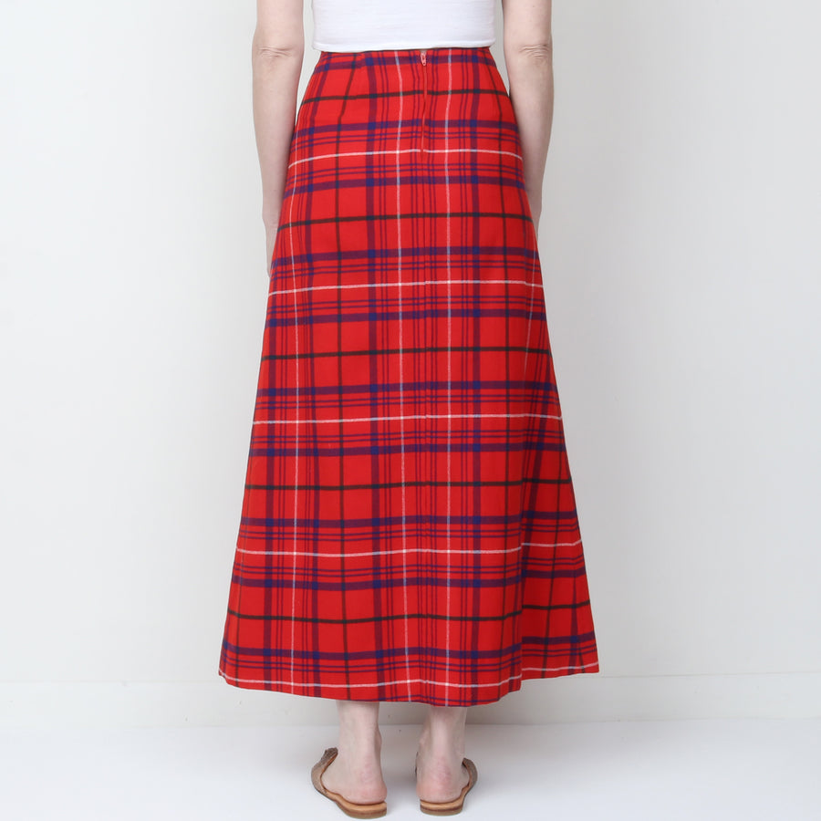 70s Plaid Maxi Skirt