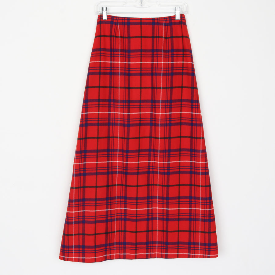 70s Plaid Maxi Skirt