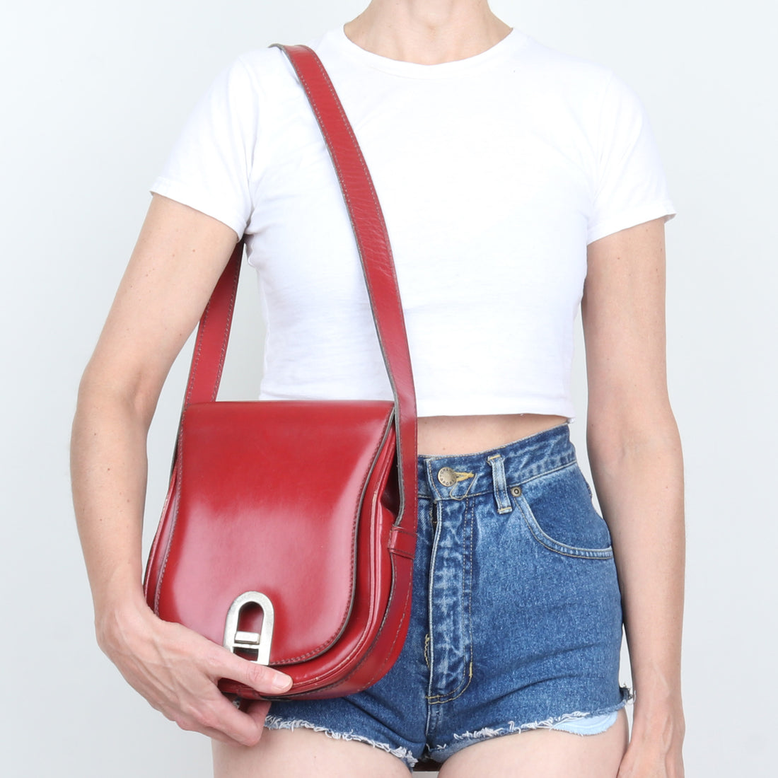 Italian Leather Saddle Bag