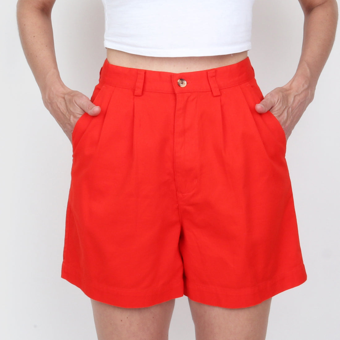 Red Cotton Shorts