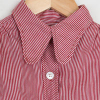 70s Red Stripe Crop Shirt