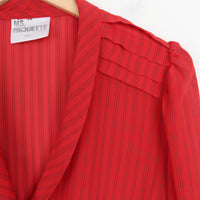 Red Stripe Asymmetrical Blouse