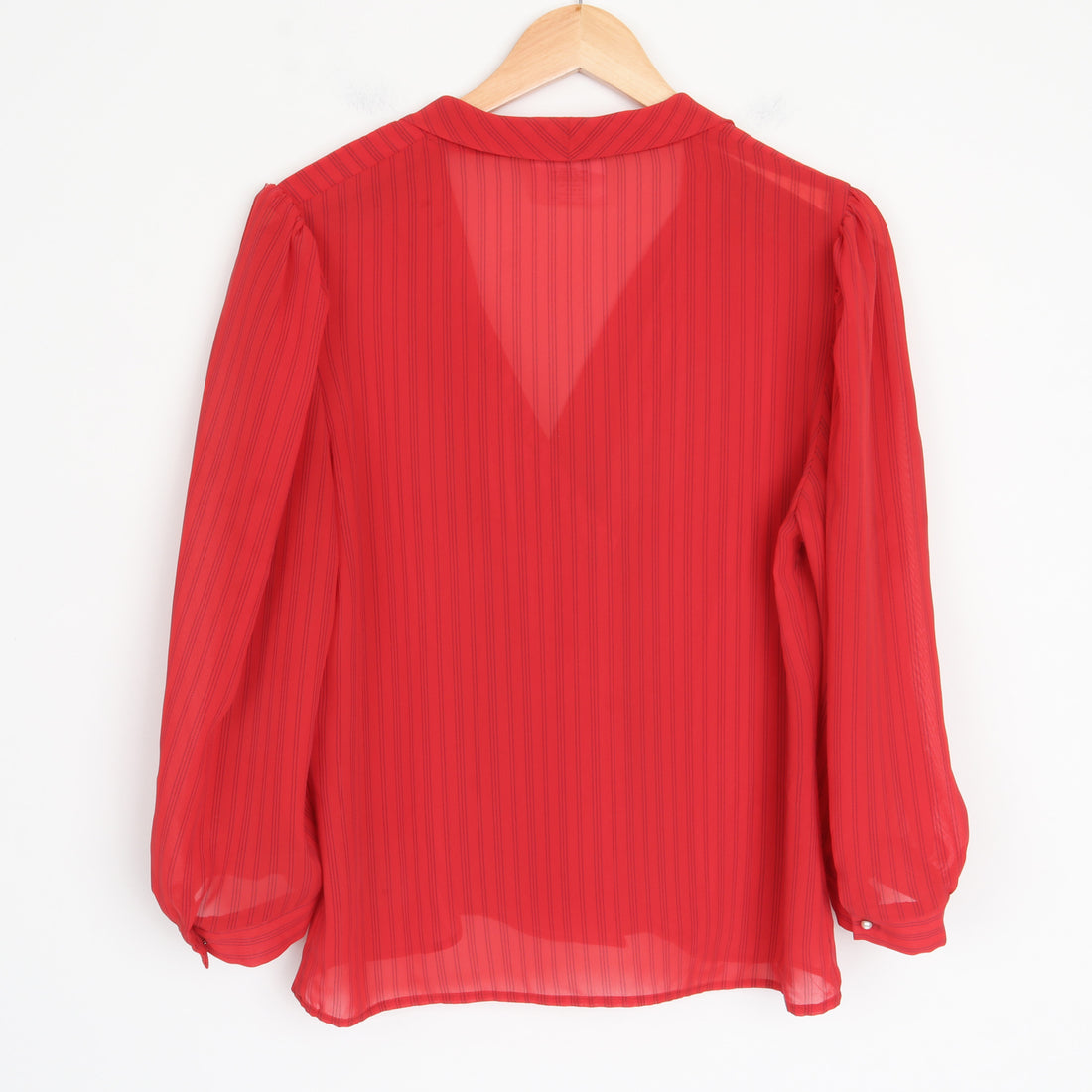 Red Stripe Asymmetrical Blouse