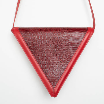 Red Leather Triangle Purse