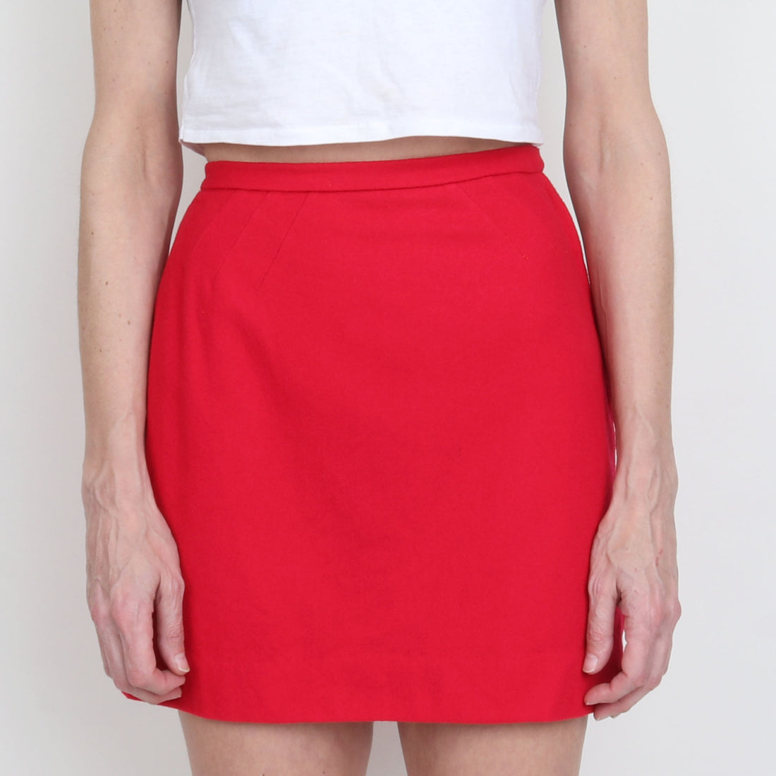 60s Red Wool Mini Skirt