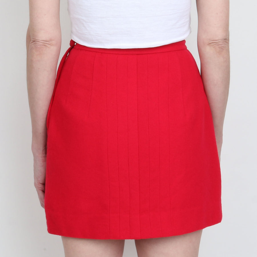 60s Red Wool Mini Skirt