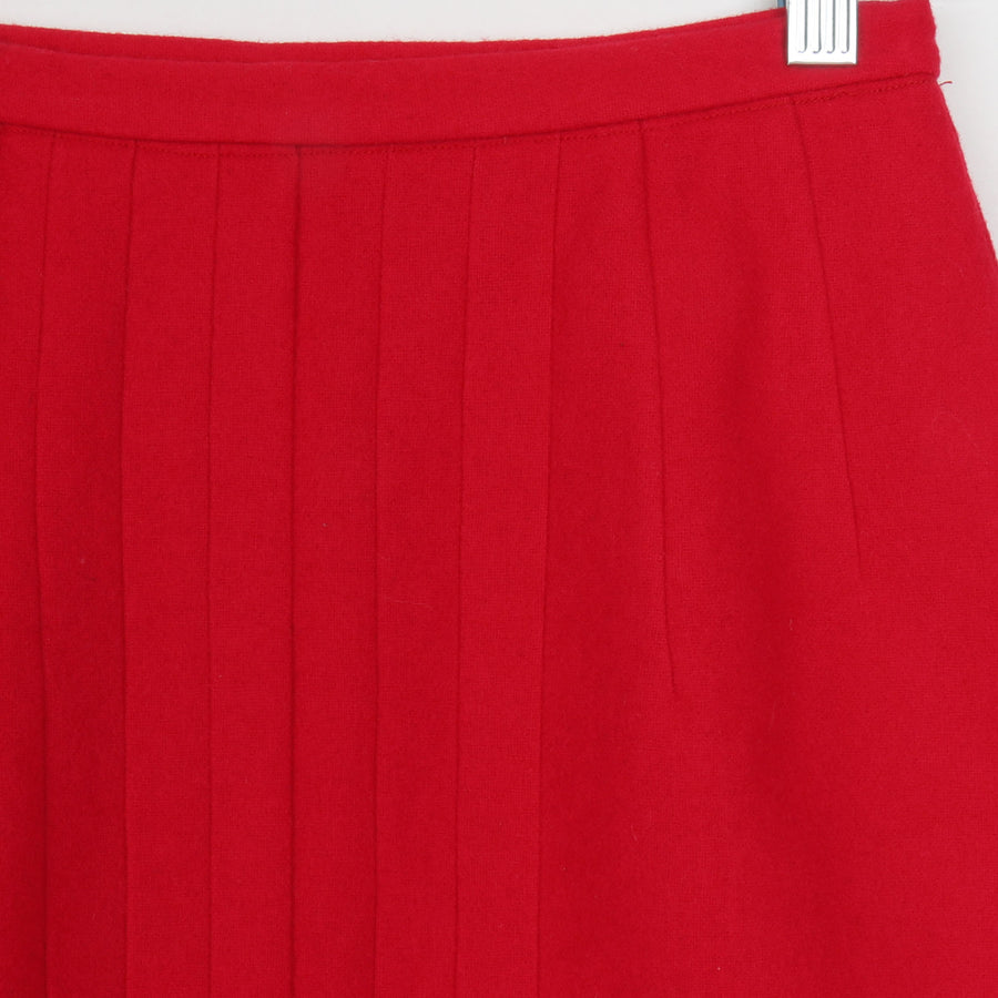 60s Red Wool Mini Skirt