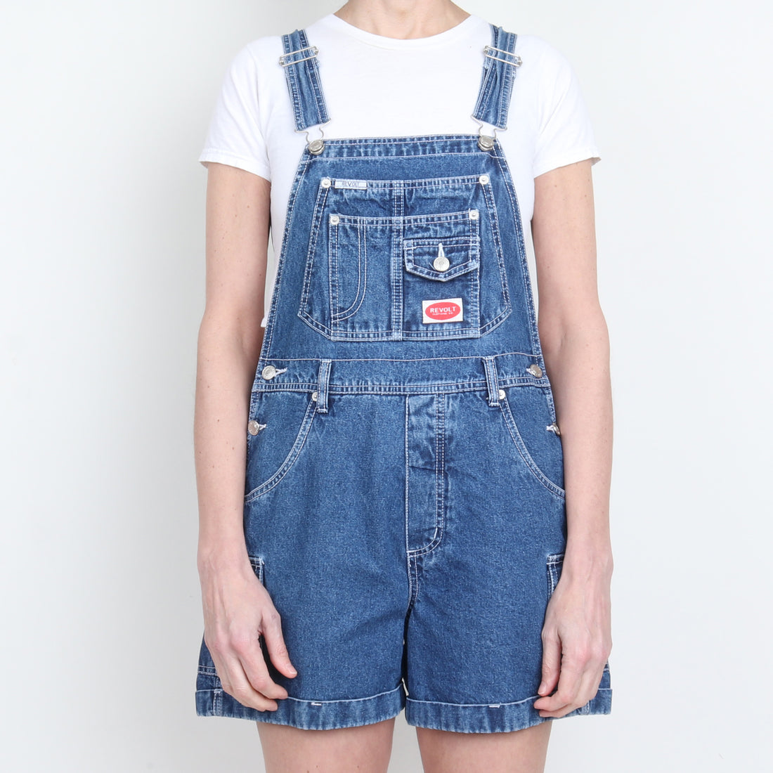90s Denim Overall Shorts
