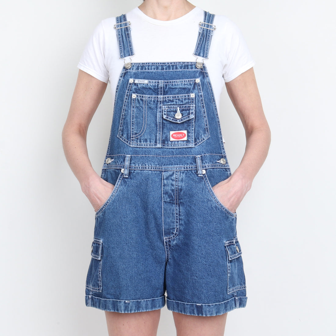 90s Denim Overall Shorts