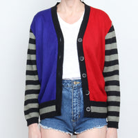 80s Stripe Colorblock Cardigan