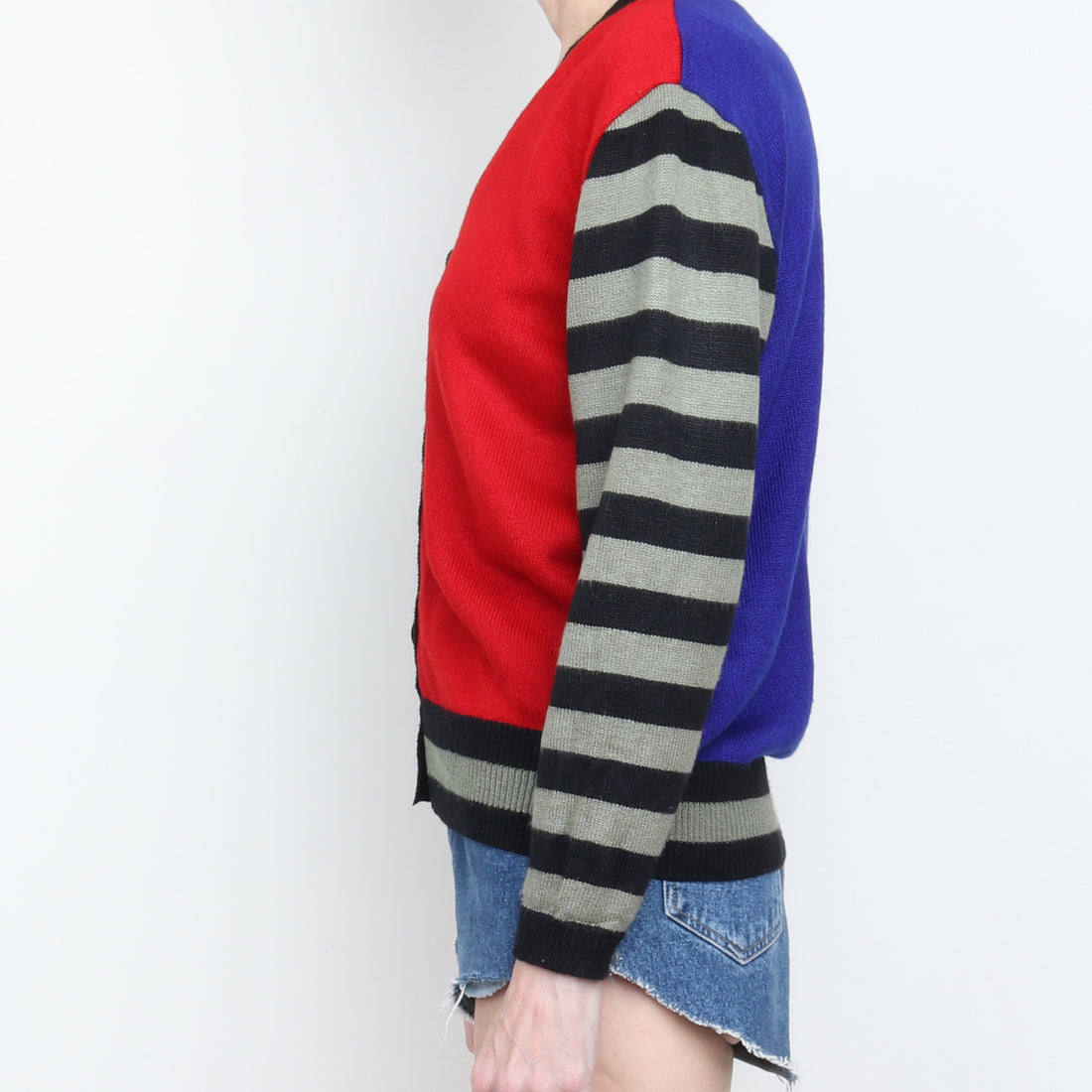 80s Stripe Colorblock Cardigan