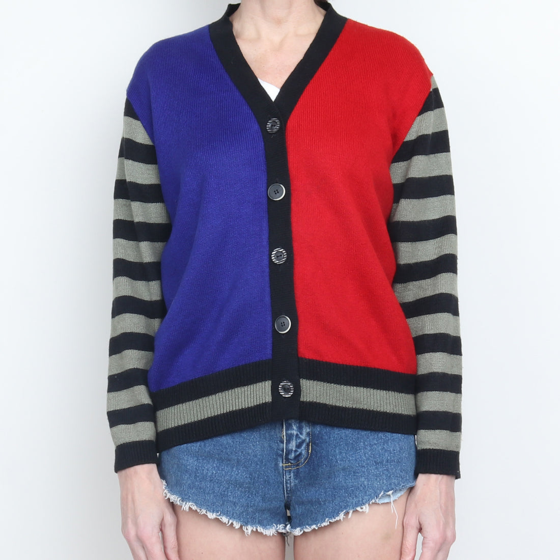 80s Stripe Colorblock Cardigan