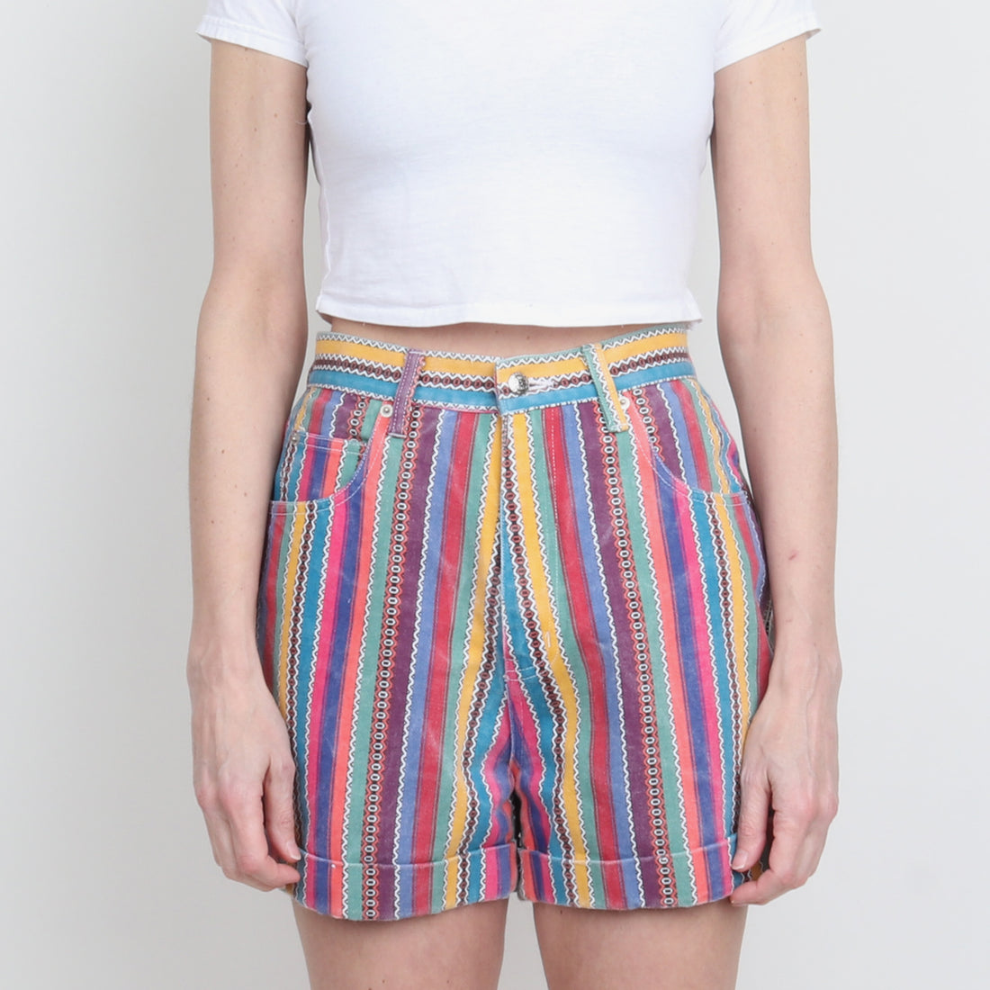 90s Stripe Denim Shorts