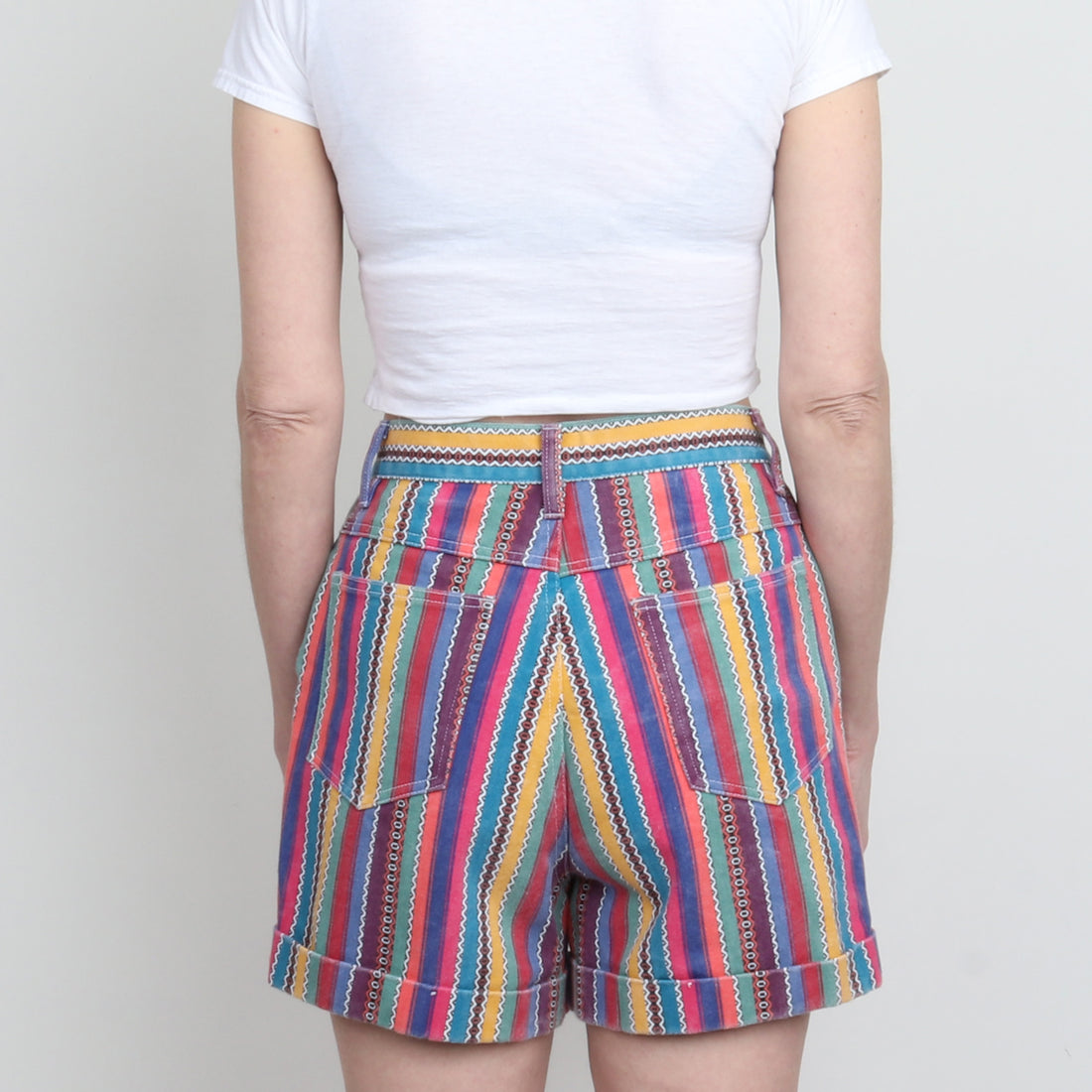 90s Stripe Denim Shorts