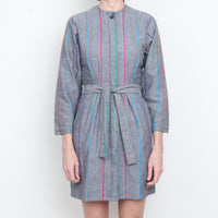 80s Woven Stripe Mini Dress