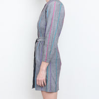 80s Woven Stripe Mini Dress