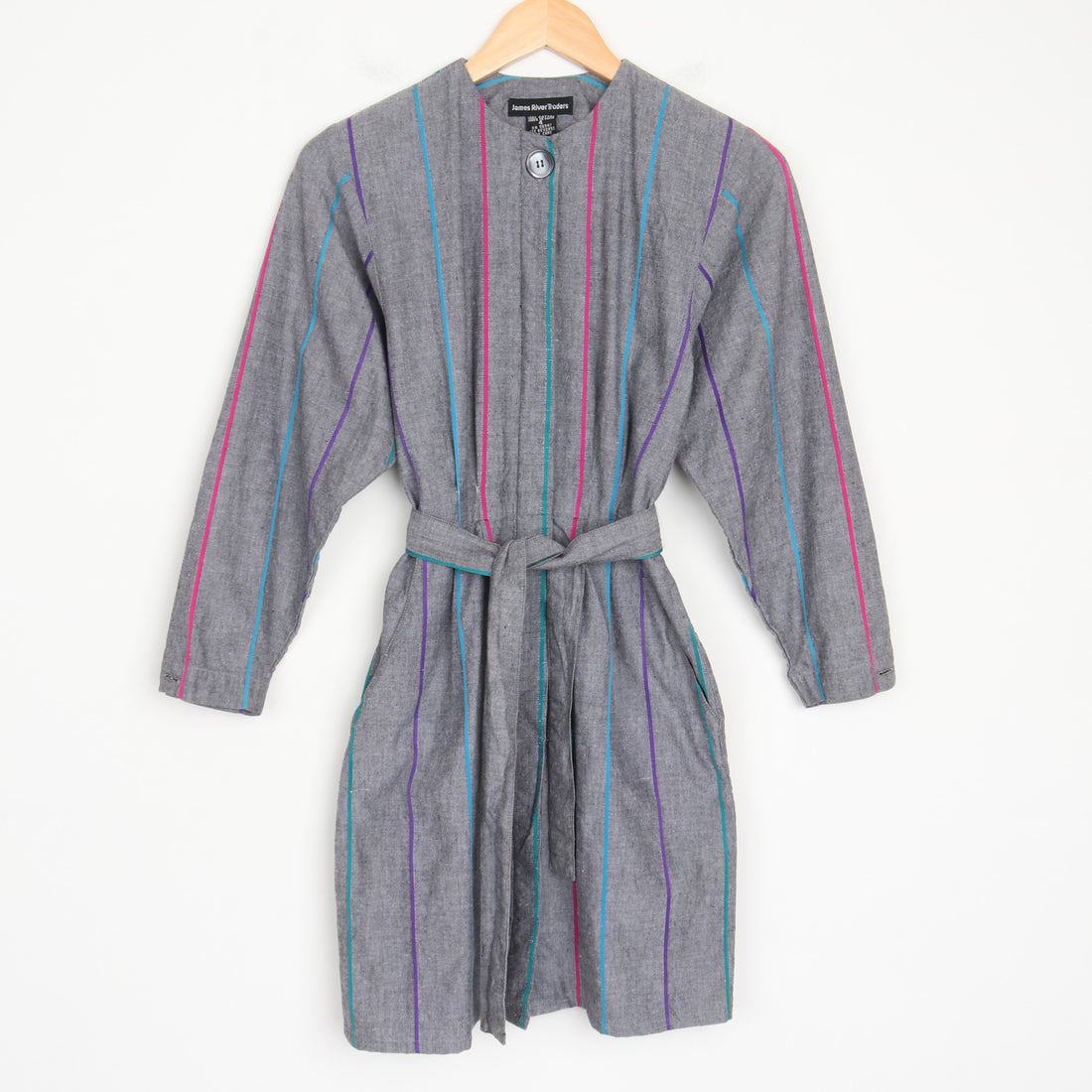 80s Woven Stripe Mini Dress