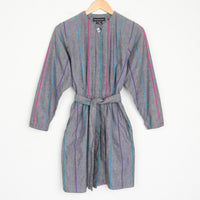 80s Woven Stripe Mini Dress