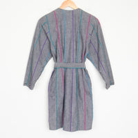 80s Woven Stripe Mini Dress