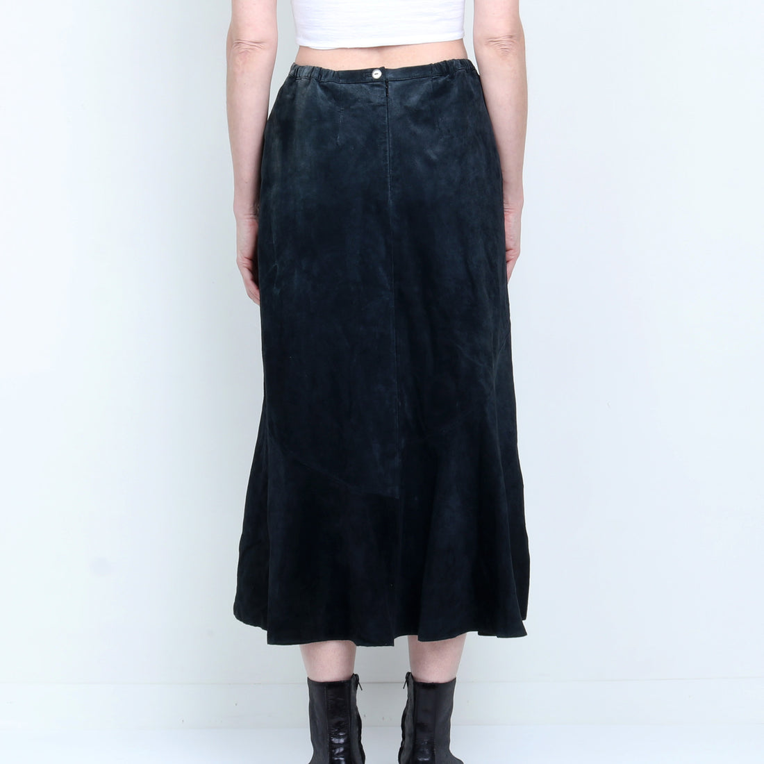 Black Suede Maxi Skirt