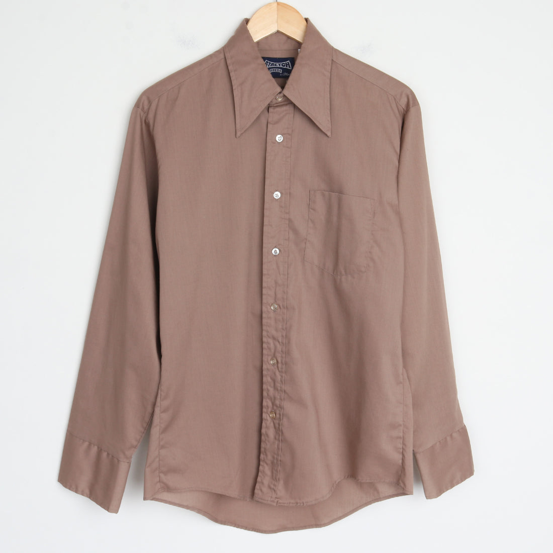 70s Neutral Dagger Collar Shirt
