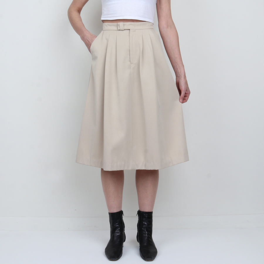 70s Beige Midi Skirt