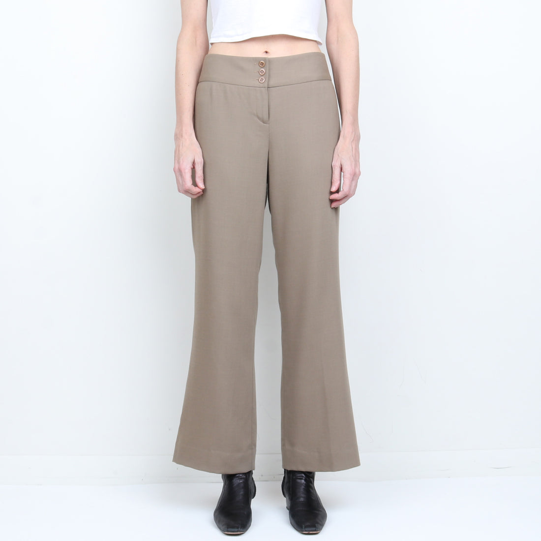 Tan 100% Wool Trouser S