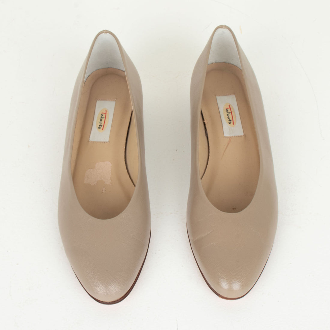 Taupe Leather Flats 8 N