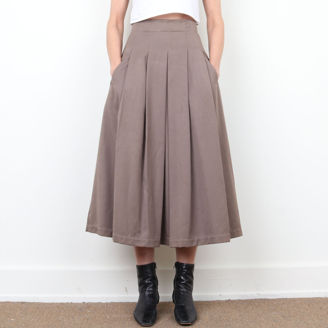 Taupe Midi Skirt