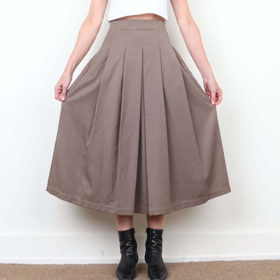 Taupe Midi Skirt