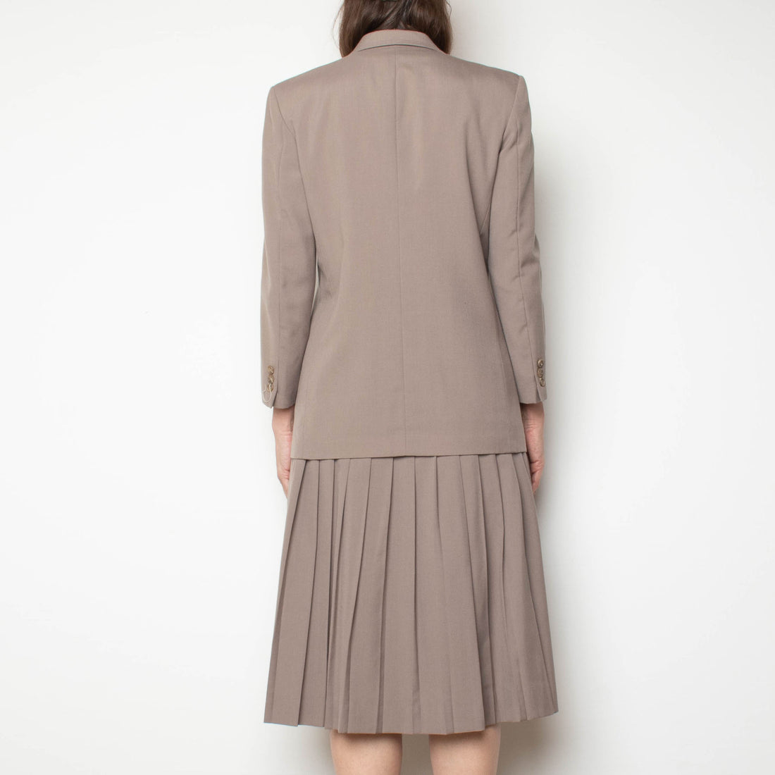 Taupe Wool Skirt Suit