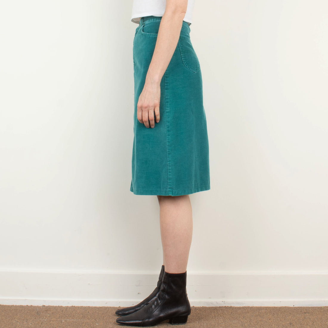 Teal Corduroy Skirt