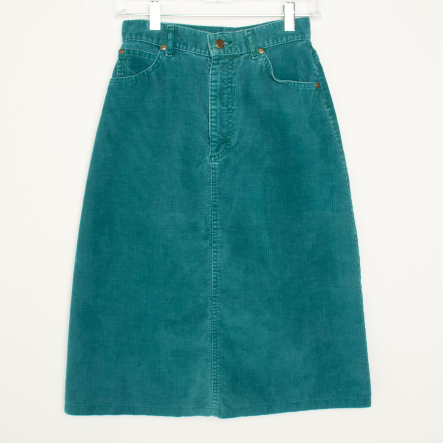 Teal Corduroy Skirt