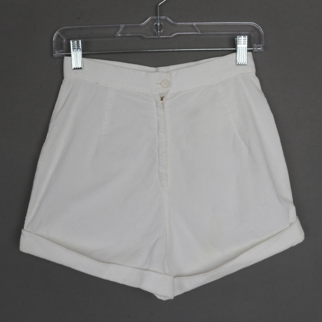 70s White Corduroy Shorts XS